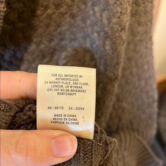 Moth by Anthropologie Chocolate Brown Knit Cowl Neck Poncho - Picture 4 of 11